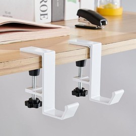 2 count Purse Hook for Table Handbag Hangers Bag Hooks for Tables,Purse Hanger for Desk Headphone Stand Purse Holder for Table Hook Heavy Duty Foldable (L-Shaped(1White+1Black)) - Color: L-Shaped(2White)