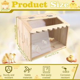 Chicken Brooder Box,Large Size, 15.74"x11.81"x 11.81", Wooden Brooder Box for Chicks, Animal Playpen with Top for Chickens for Chicks, Hamsters, Turtles, Reptiles