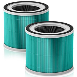 2 Pack Core 300 True HEPA Toxin Absorber Replacement Filters for LEVOIT Core 300 and Core 300S VortexAir Air Purifier,H13 Grade True HEPA Filter Replacement and Activated Carbon,Core 300-RF-TX (Green)