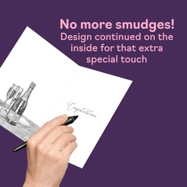 Beautiful Gold Engagement Cards for Couples - Golden Champagne - Elegant Traditional Congratulations Gifts Congrats Well Done Card 5x7 Inch Wedding Marriage Greeting Cards for Friends Family