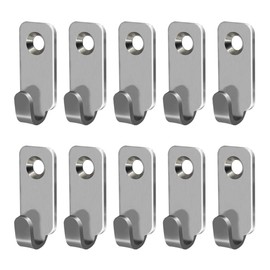 Adiyer 10pcs Heavy Duty Hanger 304 Stainless Steel Wall Mounted Mini J Hook for Mirror Picture Frames Hanging Wire/D Rings/Keyhole Hangers