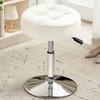Gitrah White Vanity Chair for Makeup Room Round Ottoman Tufted