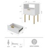 Aienvey Nightstand,Fluted Bedside Table with Gold Frame,White Nightstand,Bedside Furniture, Modern