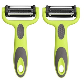 P-Plus International 3 in 1 Julienne Vegetable Peeler Carrot Potato Peeler Stainless Steel Fruit Peeler Potato Cabbage Cutter Vegetable Grater Kitchen Gadget (Pack of 2)