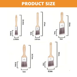 5-Piece Paint Brush Set,Paint Brush Set Decorating,Pro Angled Paint Brush, Paint Edger & Paintbrushes for Decorating, Quality Synthetic Bristle Brushes for Precision & Control