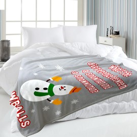 Christmas Throw Blanket, Soft Cozy Throw Blanket Gifts for Women Men, Pink Christmas Blanket, Snowman Blanket, Stocking Stuffers Xmas Gifts Throw Blanket for Couch Winter Blanket 50x60 Inches