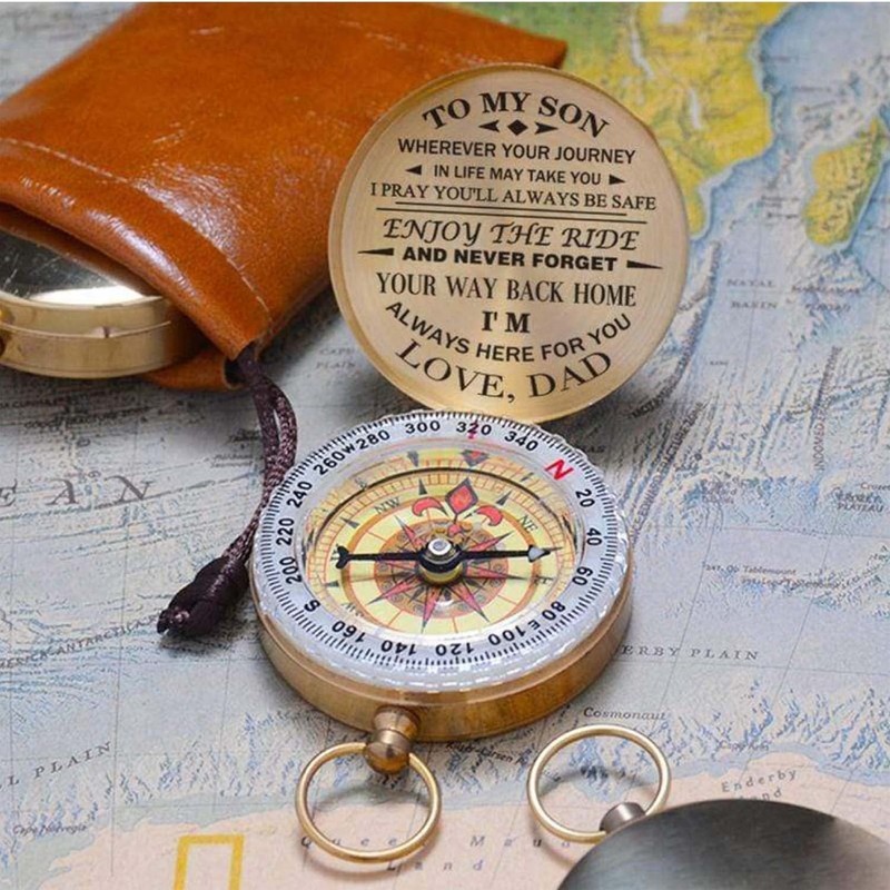 Luminous Compass Dad To Son Enjoy The Ride Gift for