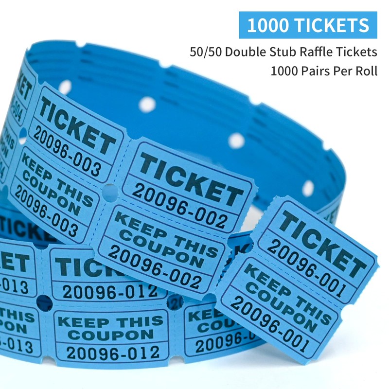 L LIKED Raffle Tickets Double Rolls 1000 Per Roll 50/50