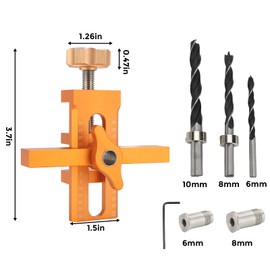 Cabinet Door Mounting Jig, 2-in-1 Installation Positioner, Aluminum Alloy Fast Positioning Leveling Drilling Cabinet Door Mounting Jig for Installing Frameless or Face Frame Cabinet Doors (Orange)