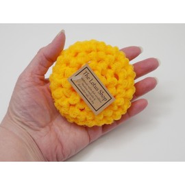 Set of 2, Handmade Sunshine Yellow Reusable Crochet Dish Scrubbies, Reusable and Machine Washable