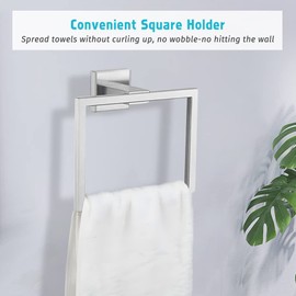 4-Piece Bathroom Hardware Accessories Set, Towel Bar Sets Include Towel Bar Towel Holder Toilet Paper Holder Towel Hook,16 inch Bath Accessories Kit, Brushed Nickel