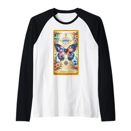 Antisocial Butterfly Tarot Card Introvert Funny Anti-Social Raglan Baseball Tee