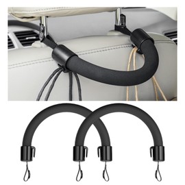 Dickno 2 PCS Car Headrest Grab Handle, Auto Rear Seat Passenger Chair Armrest, Universal Vehicle Assist Safety Grip Handle Accessories for Elderly Kids