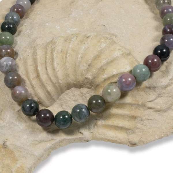 Hackberry Creek 8mm India Agate Beads, Multicolor Blood Agate Strand