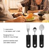 3Pcs Black Disability Aids Cutlery Sets, Extra Wide Handles Easy