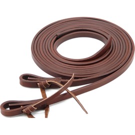 Jeereal Extra Heavy Harness Split Reins, Heavy Oil Weighted,Broken in,Supple Leather Reins, 1/2" x 7' (Brown)