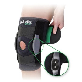 Mueller Adjustable Hinged Wraparound Knee Brace Green Line # 86455 OSFM