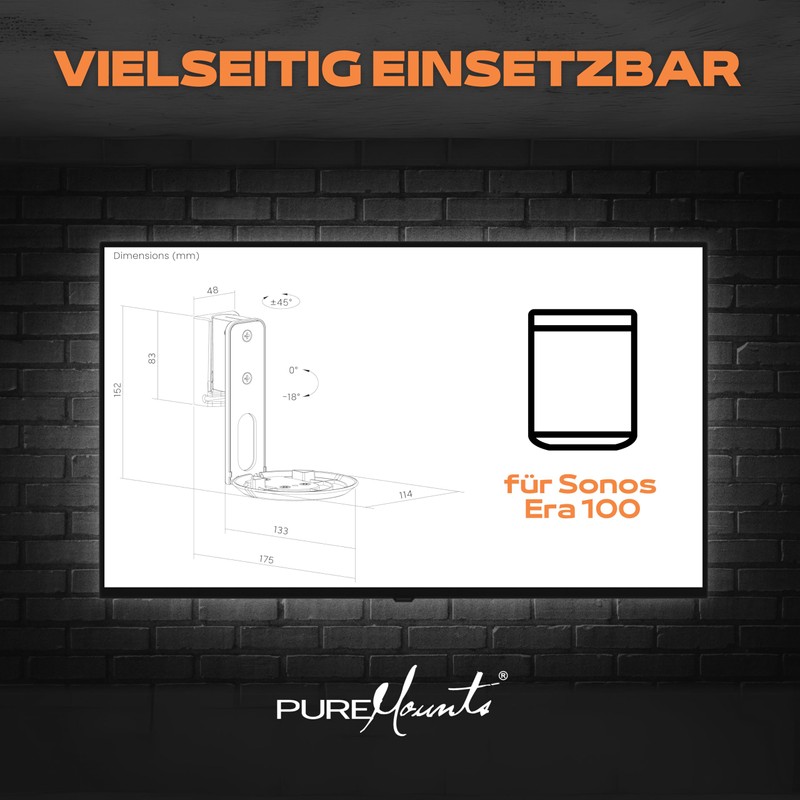 PureMounts supporto per diffusori per Sonos Era 100 set di