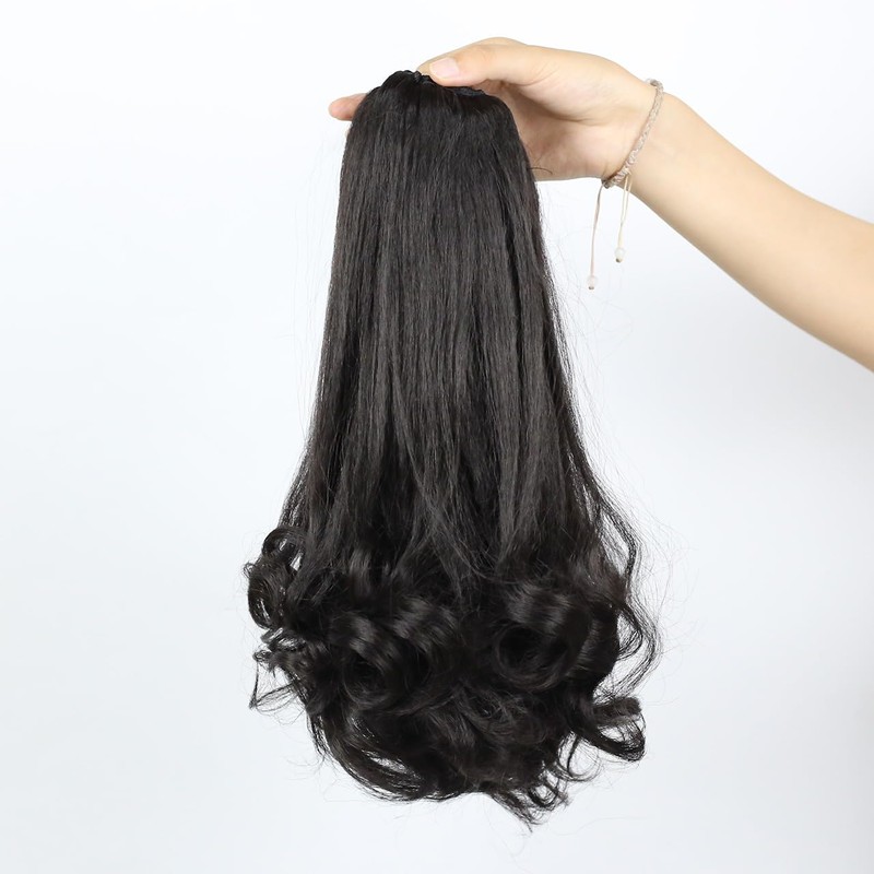 16 Inch Yaki Straight Drawstring Ponytail for Black Women Synthetic