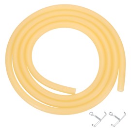 PATIKIL 1m Natural Latex Rubber Tubing 1/8" (3mm) ID x 1/4" (6mm) OD Sling Shot Rubber Tube with Hose Clamp Suitable for Exercise Stretching Laboratory Household Hose Tubing