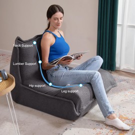 COMAX Bean Bag Chair, Big Bean Bag Sofa for Adults, Fireside Large Comfy Memory Foam Bean Bag Giant Lounger, Lazy Oversized Bean Bag Sofa Big Lounger for Living Room Bedroom Dorm