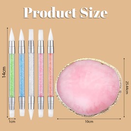 AstraGlam 5 Stück Nail Art Silikonpinsel mit Nail Art Palette, Doppelseitige Silikon Nail Art Werkzeuge, 3D Gel Nail Art, Modellieren und Dekorieren von Nagelfolie und Designs