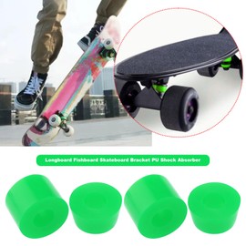YINETTECH 2 Sets Long Board Truck Bushings 92A Skateboard Bushings Shock Absorber Suitable for Skate Trucks Four-Wheel Skateboards Green