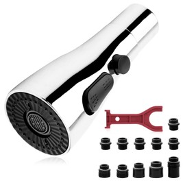 3 Modes Shower Head Kitchen Tap Replacement, Pull Out Kitchen Taps Replacement Shower Head with 11 Adapters, Multifunctional Tap Aerator, Water Saver Extension for Shower Kitchen Bathroom Attachment