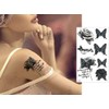 KING HORSE Tattoo Stickers, Butterfly, Rose, Rose & Butterfly, 1