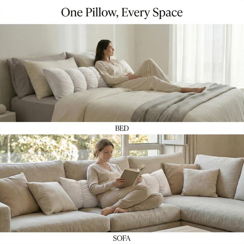 Ailuteie Pat. Pend. Long Bed Pillow for Adults and Side