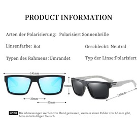 HGDGears Vintage Polarised Sunglasses Men and Women, Driving, Cycling, Fishing, Travel, UV400 Protection Sunglasses for Men, B02-blue+black/grey