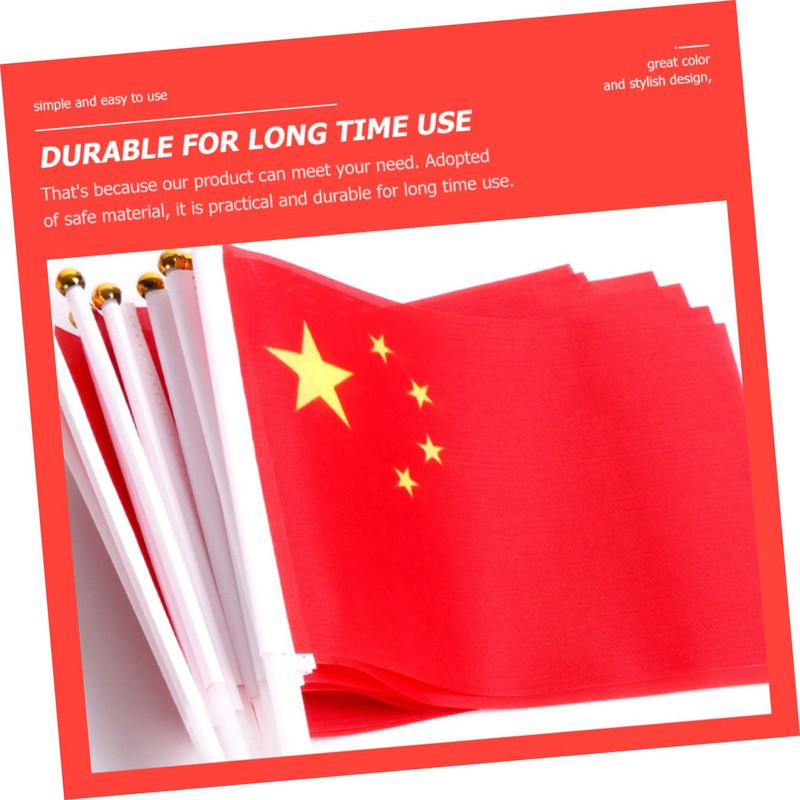 Kisangel 50pcs Handheld Chinese Flags National Flag of China Hand-waved