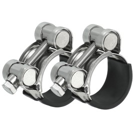 PATIKIL 26-28mm T-Bolt Hose Clamp, 2 Pack Rubber Cushioned Intake Intercooler Pipe Tube Clamps 304 Stainless Steel Radiator Hose Clamp for 1.02"-1.1" Pipe