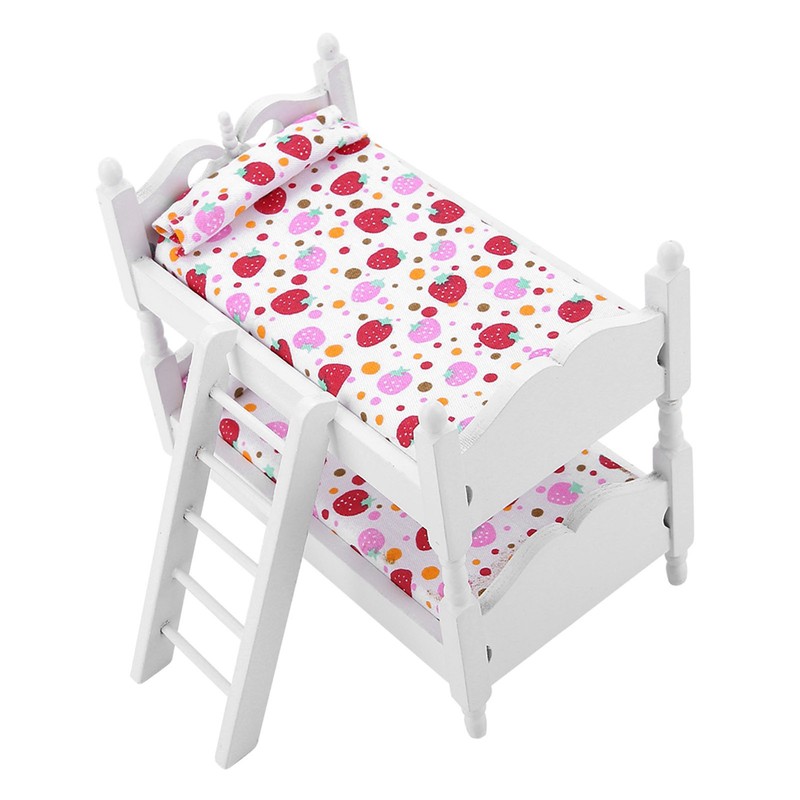 1:12 Doll House Mini Furniture Children Bedroom Model Bunk Bed