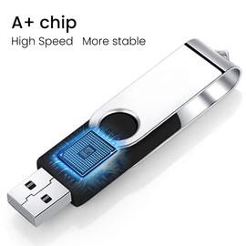 EASTBULL USB Memory Stick 4GB 20 Pack Swivel USB 2.0 Pen Drive High Speed External Data Storage with Indicator for Computer Tablet Laptop Car TV (Black 20pcs)