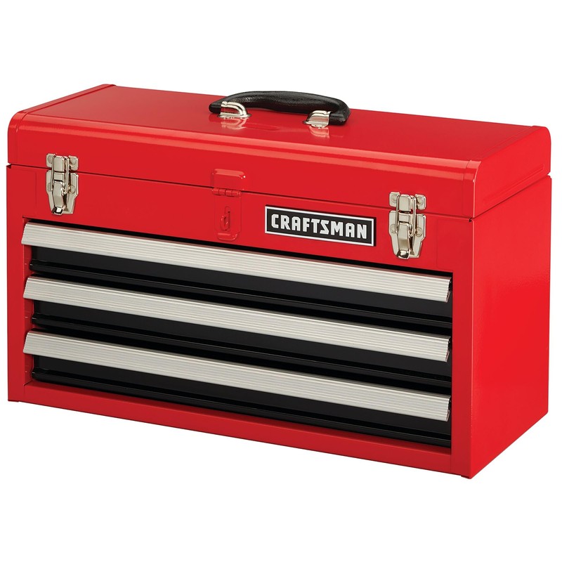 CRAFTSMAN 20-in Wide 3 Drawer Metal Tool Box With Ball-Bearing