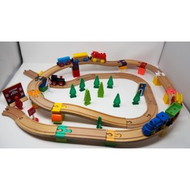 4 Pack Brown Train Track Bridge Adapter Compatible with Brio Wooden Railway Tracks and Duplo Building Blocks