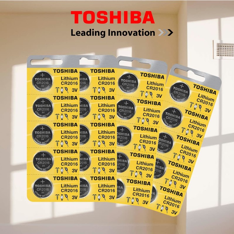 Toshiba CR2016 3 Volt Lithium Coin Battery (5 Batteries)