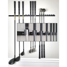 [JINTECH] Golf Club Holder, Wall Display, Wall Hanger, Rack, Mount, Organizer, Hold 16 Clubs on 36" Aluminum Rack (Half-Half Mix)