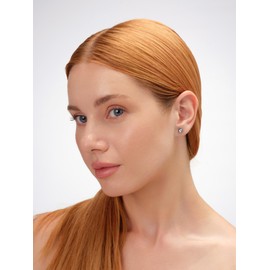 NINA Medikal Titanium Stud Earrings Hypoallergenic Ear Studs with Crystals (Blue Titanium - Crystal)