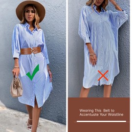 XIAOWU Womens Wide Elastic Waist Belt for Dress Ladies Stretch Cinch Belt for Women