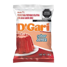 DGari Polvo para preparar gelatina con agua sabor jerez 120 g