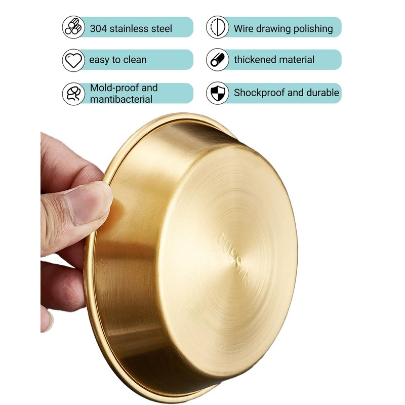 Gold Stainless Steel Dipping Bowls 10 Pack, 3.15 Inch