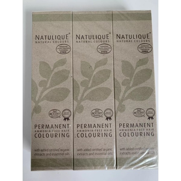 NATULIQUE Permanent Hair Color 3 Boxes Douce Silver Ammonia Free