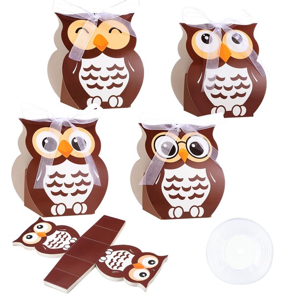 SilTriangle 24 Sets of Owl Party Favor Boxes Candy Treat