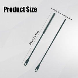 2pcs Silicone Straw Brushes, 6mm+8mm Extra Long Straw Cleaning Brush Reusable Bottle Straw Washing Tool with Hanging Ring Bendable Crevice Brush Pipe Cleaners for Smoothie Straw (Gray)