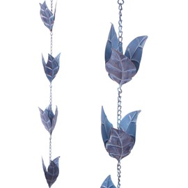 Topadorn Rain Chains Decorative 8.5 FT Iron Gutter Chain with 12 Rain Collector Cups Leaf Rain Chain Decorative Your House and Garden