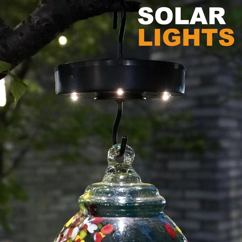 Ant Moat with Solar Lights for Hummingbird Feeders, Hanging Ant