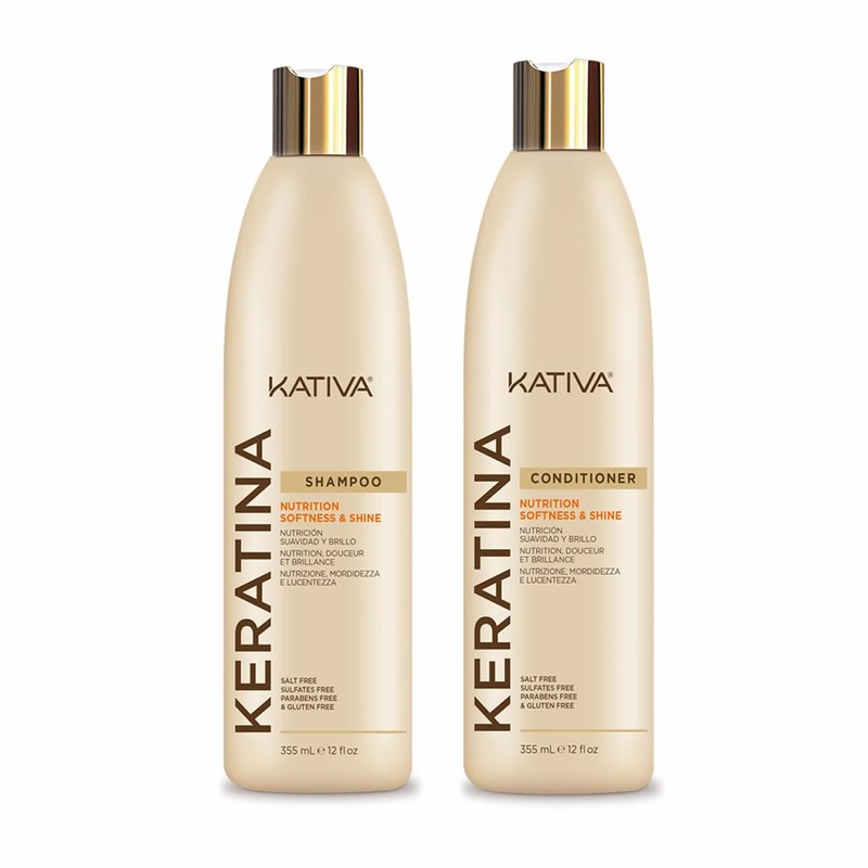 KATIVA Kit Keratina Shampoo 355ml Acondicionador 355ml
