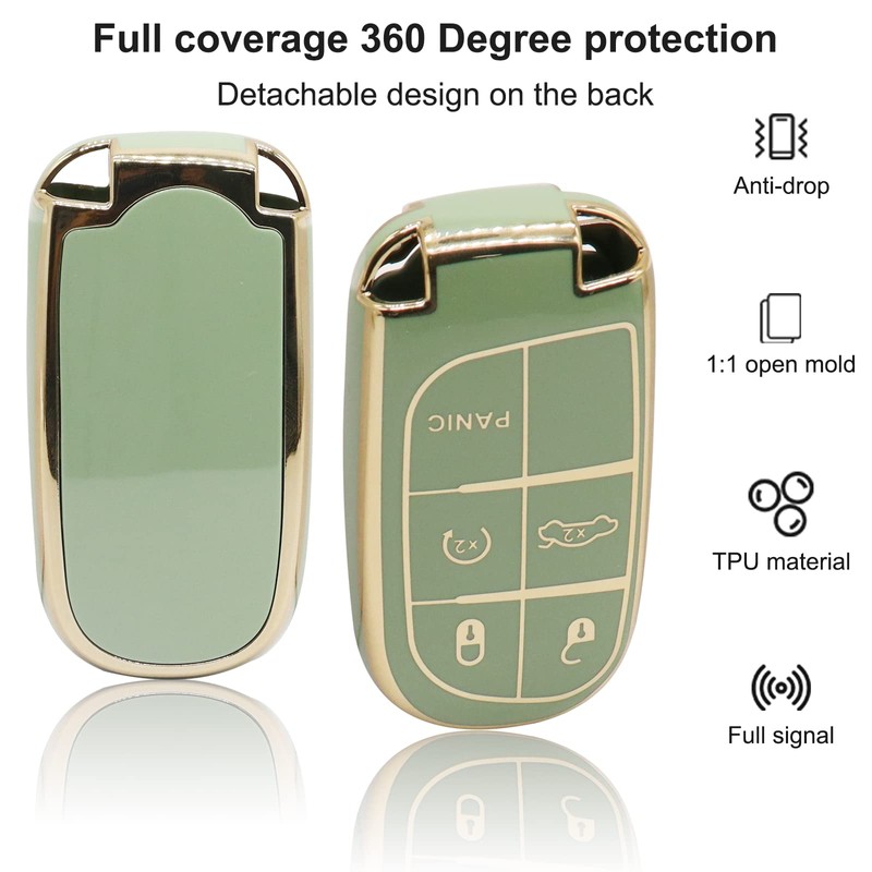 for Jeep Key Fob Cover, Soft Full Protection Key Case